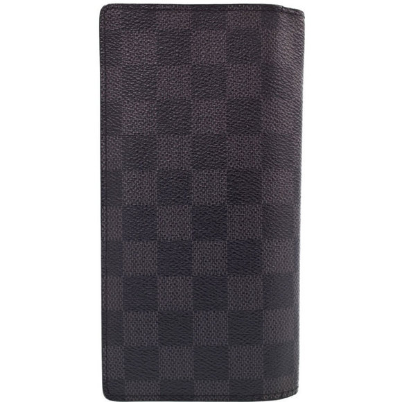 Louis Vuitton Damier Brazza Portefeuille Bifold Wallet Black Long Graphite - Picture 1 of 5